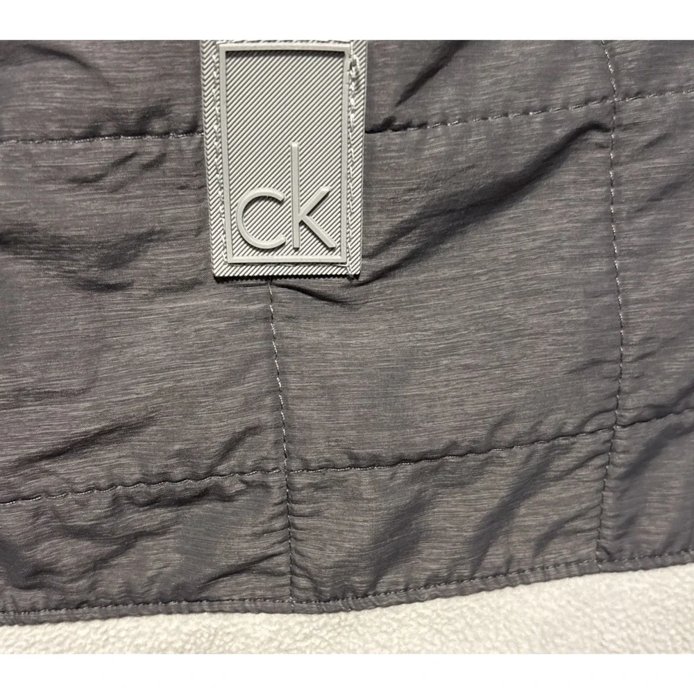 Calvin Klein Men's Gray Full Zip Stand-Up Collar Quilted Lined Jacket XXL